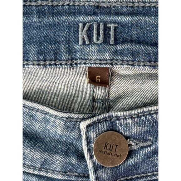 Kut From The Kloth High Rise Toothpick Skinnny Size 6 Whiskered Medium Wash Jean - Picture 2 of 8